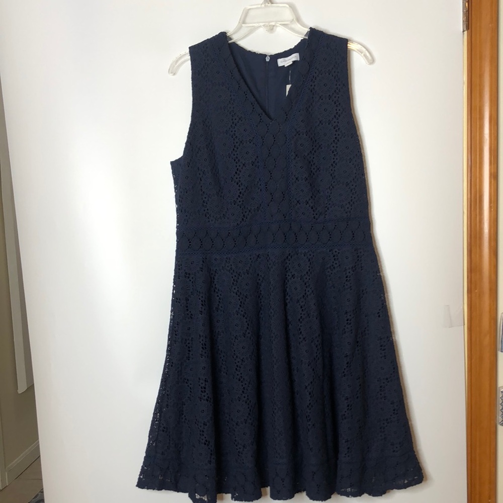NWT Charter Club Sleeveless Dress Womens Blue Eyelet New Tags S SMALL PETITE